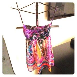 Colorful Mango halter tank top (like NEW)