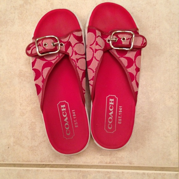 COACH red logo canvas sneaker sandal-7.5