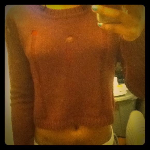 Long Sleeve Very Cute Wine Crop Top