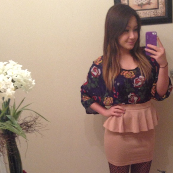 Light Pink Peplum Skirt