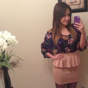 Light Pink Peplum Skirt