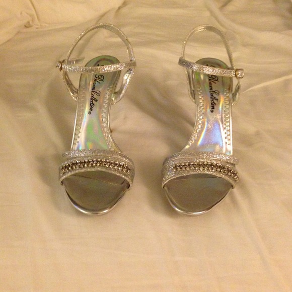 Sparkly silver heels