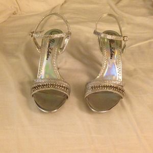 Sparkly silver heels
