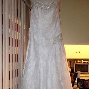 David's bridal size 16 wedding dress. Lace/beaded