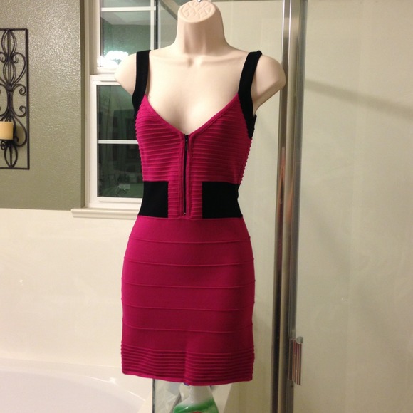 Black & Pink Bandage Dress