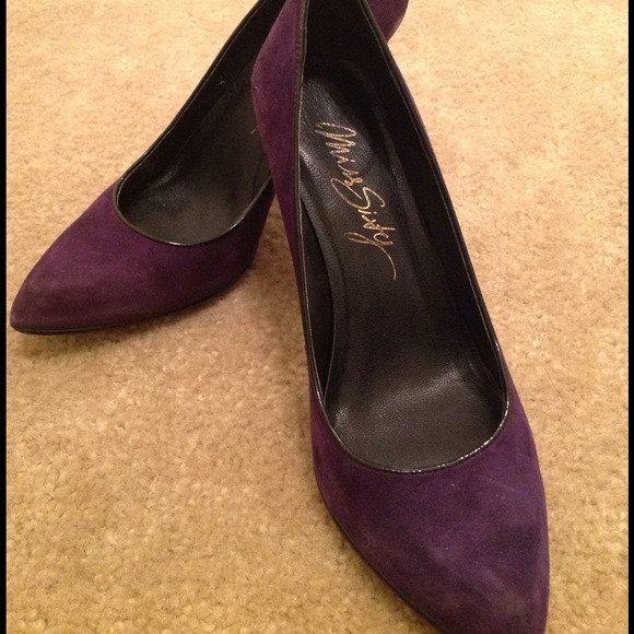 Miss Sixty Closed Toe Suede Heels (Eggplant)