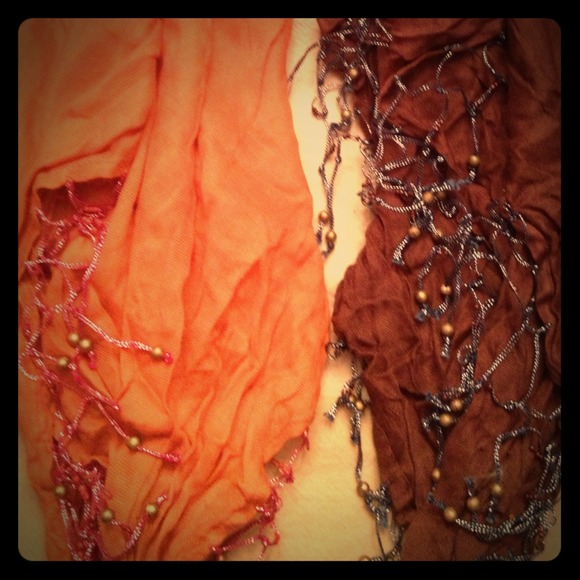 Burnt orange/brown  scarves-bundle