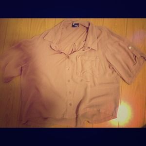 Champagne colored cropped blouse
