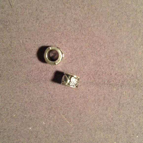 Two silver heart charms fits pandora bracelet