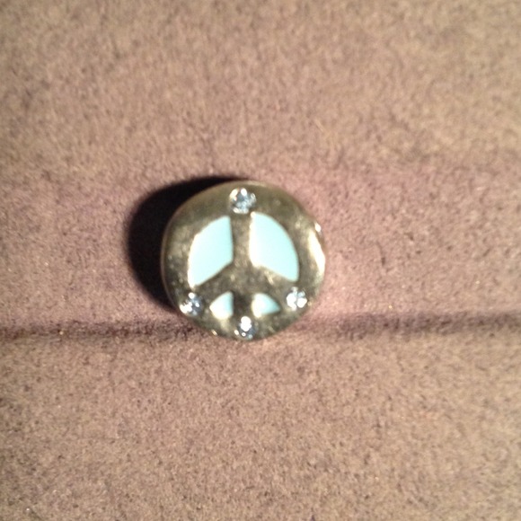 Blue peace sign charm. Fits pandora bracelet
