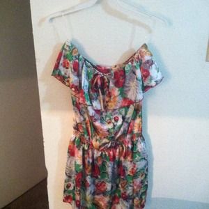 Tube style dress with floral print