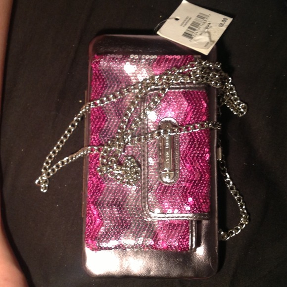 Nine West sequin wallet w chain NWT
