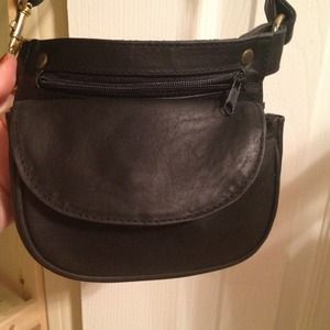 Leather black fanny pak
