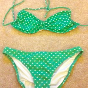 Itsy bitsy teenie weenie Green Polka Dot Bikini