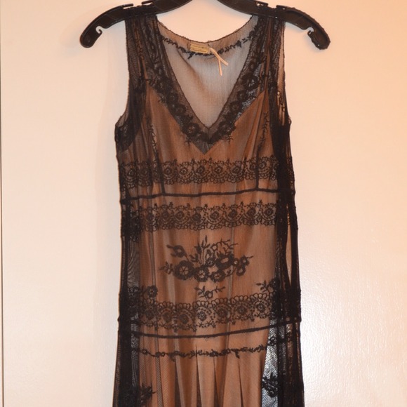 Sheer laced black dress