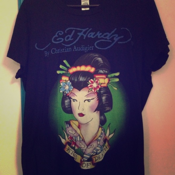 ❗REDUCED❗NWT Ed Hardy S/S Geisha Top 2X