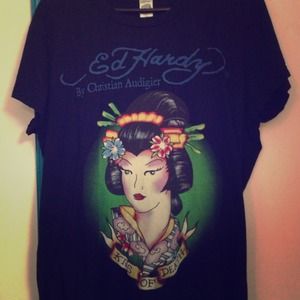 ❗REDUCED❗NWT Ed Hardy S/S Geisha Top 2X