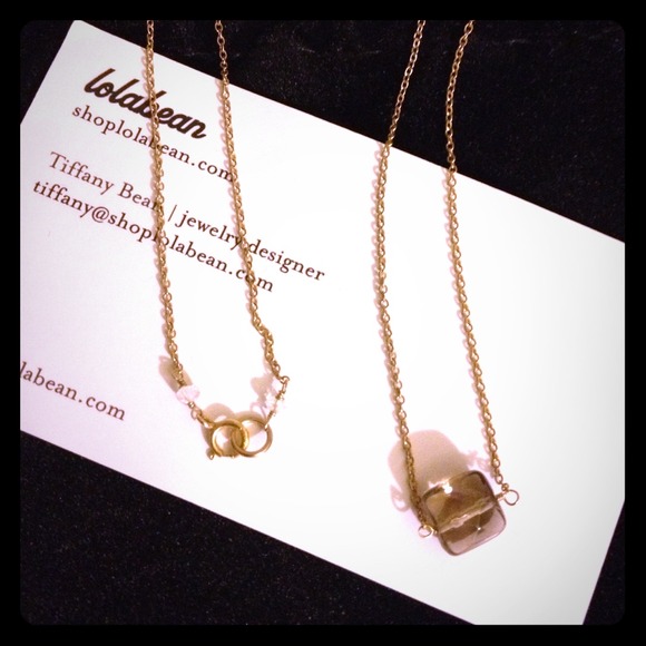 Lolabean Jewelry Smoky Quartz Square Necklace Poshmark