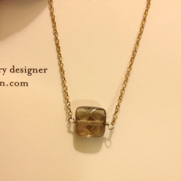 Lolabean Jewelry Smoky Quartz Square Necklace Poshmark