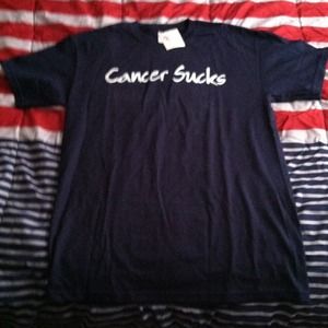 Cancer Sucks navy blue shirt