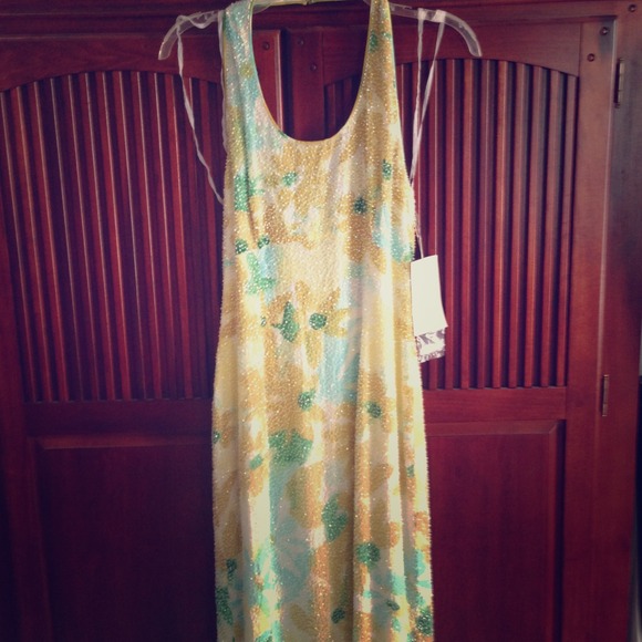 Full Length Kay Unger Beaded Gown