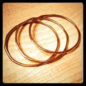 Set of three - Gold tone bangles