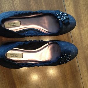 Black dress flats worn one times