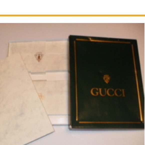 Vtg 70s GUCCI Italy Stationary Set Paper Accessory