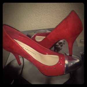 Chinese laundry red and silver pumps