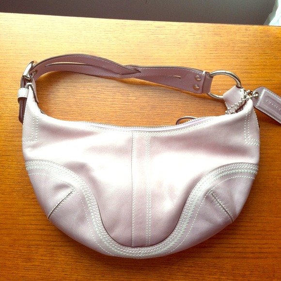Lilac leather coach hobo purse!