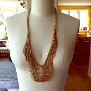 Long gold chain necklace