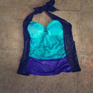 ⚡Reduced flattering color block tankini top!