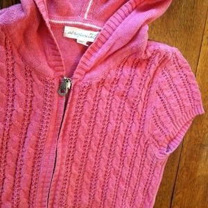 Short Sleeve Zip-Up Sweater