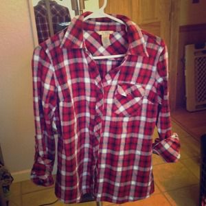 Plaid flannel button up.