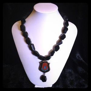 Peacock statement necklace