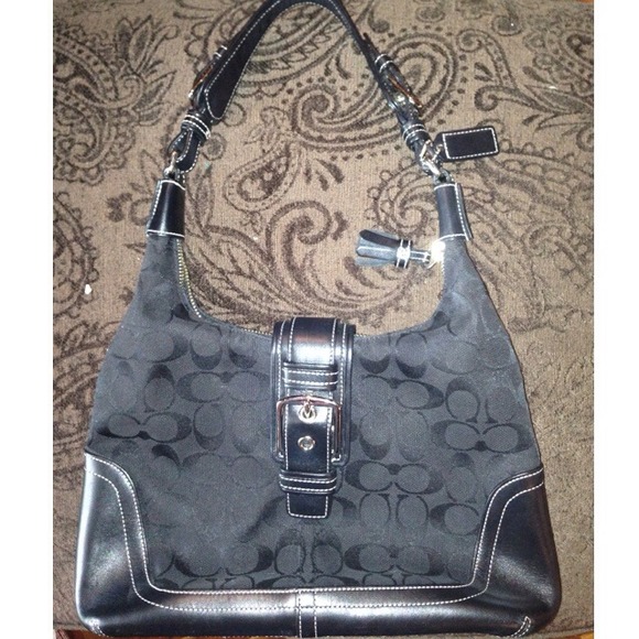 SOLD!! Real Coach purse, black leather