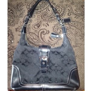 SOLD!! Real Coach purse, black leather
