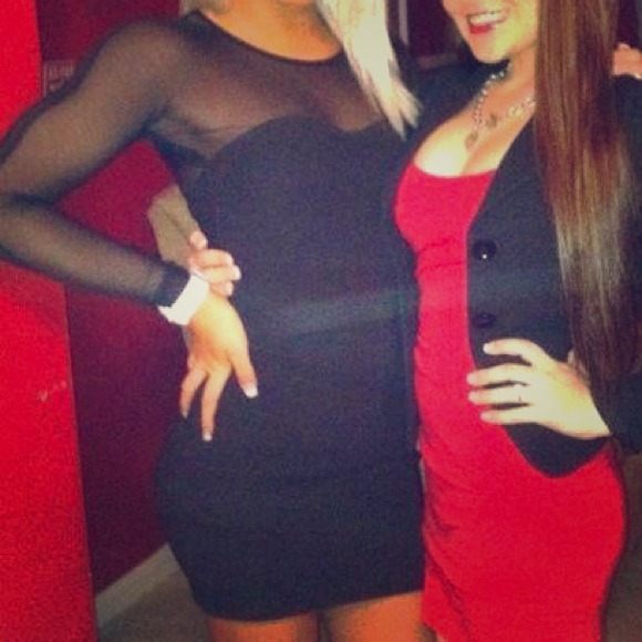 (Black) bebe Mesh Dress Size XS