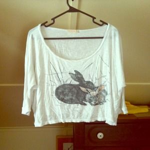 🐰REDUCED!🐰 NWOT Pins & Needles rabbit crop top🐇