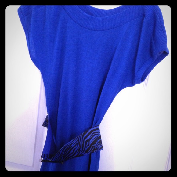 Pretty blue with animal print belt