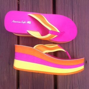 American Eagle Pink, Yellow, and Orange Wedges