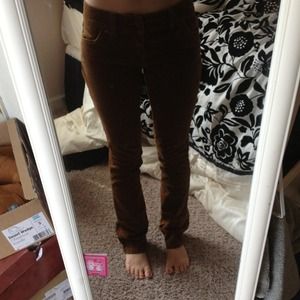 brown skinny corduroy pants size 0