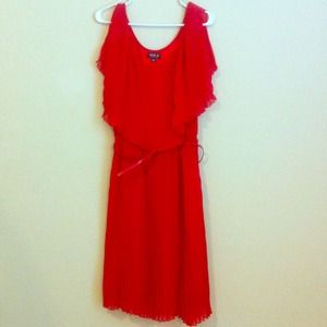Allen B size 12 red dress w/ belt