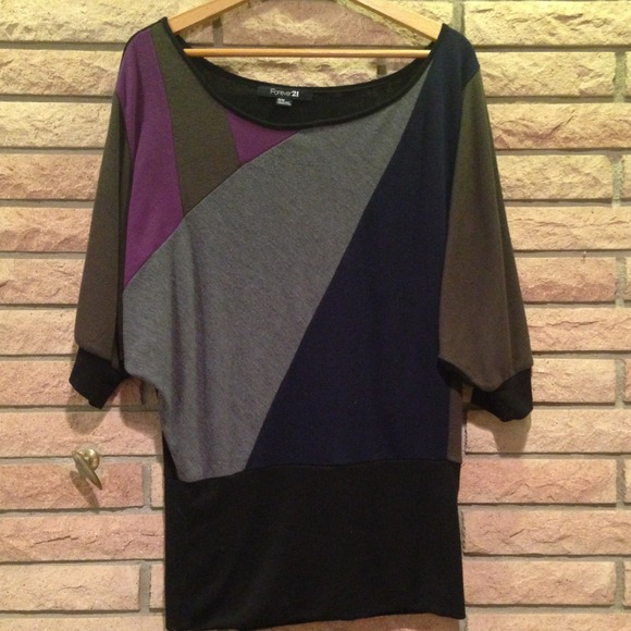 Dolman Sleeve Geometric Sweater