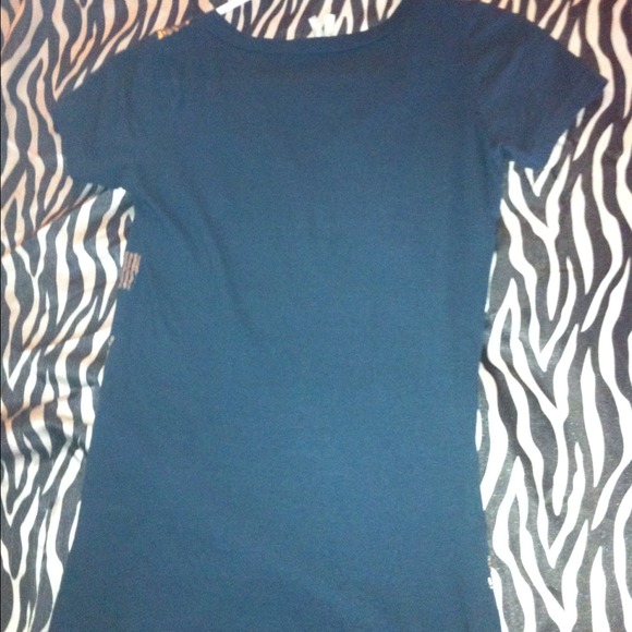 Navy blue V-neck sequin top sz XS - Picture 3 of 3