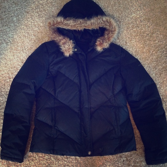 DKNY black puffy coat