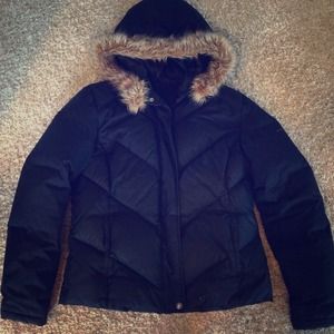 DKNY black puffy coat