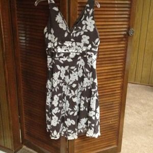 Brown and white dress