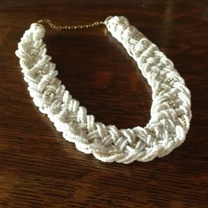 White Chunky Braided Necklace