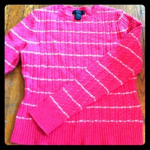 EUC pink and white striped sweater...
